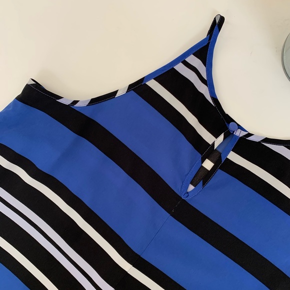 Express Deep Blue Striped Sleeveless Mini Dress - Picture 6 of 8